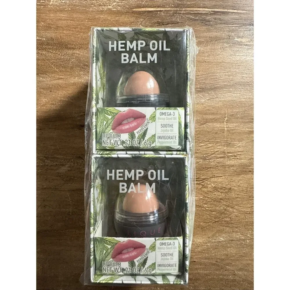 New Lique Lip Care Hemp Oil Lip Balm 2Pk Cruelty Free- Women Owned - Natural